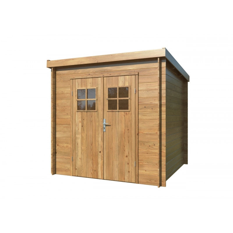 Casetta in legno da giardino 216x216 cm impregnato autoclave 19 mm, porta doppia con plexiglass e serratura, ripostiglio esterno - Esterni da Vivere