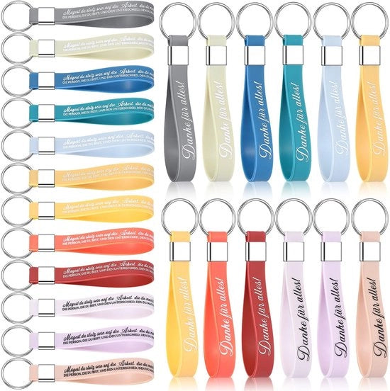 Sostegno per Chiavi in Silicone - 24 Pezzi - Citazioni Inspiringenti - Regalo per Colleghi - Lavoro di Squadra - Ringraziamento - 4,72 x 0,47 cm - Sostegno per Chiavi Motivante