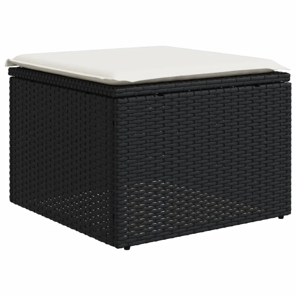 Set Divani da Giardino con Cuscini 7pz Nero Polyrattan 3226231