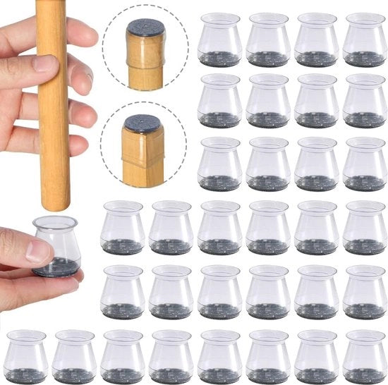 Protezioni per gambe con velluto e silicone trasparente - Set da 32 pezzi