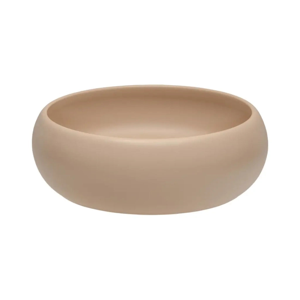 Lavabo da appoggio rotondo 36 cm in ceramica colore cappuccino