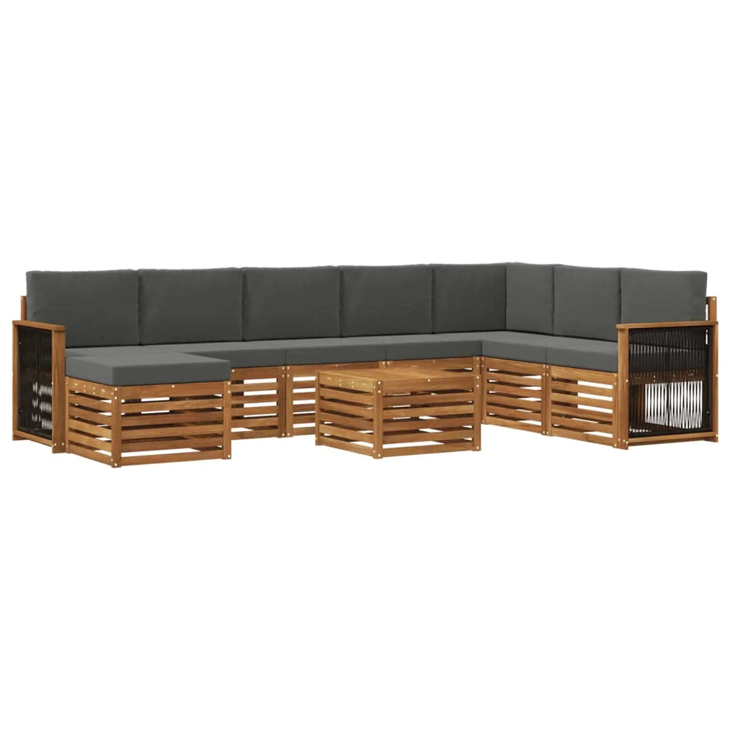 Set di divani da esterno 7 pz Naturale e Antracite 3384743