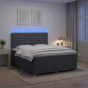 Letto box spring con materasso Grigio Scuro 140 x 190 cm 3455337