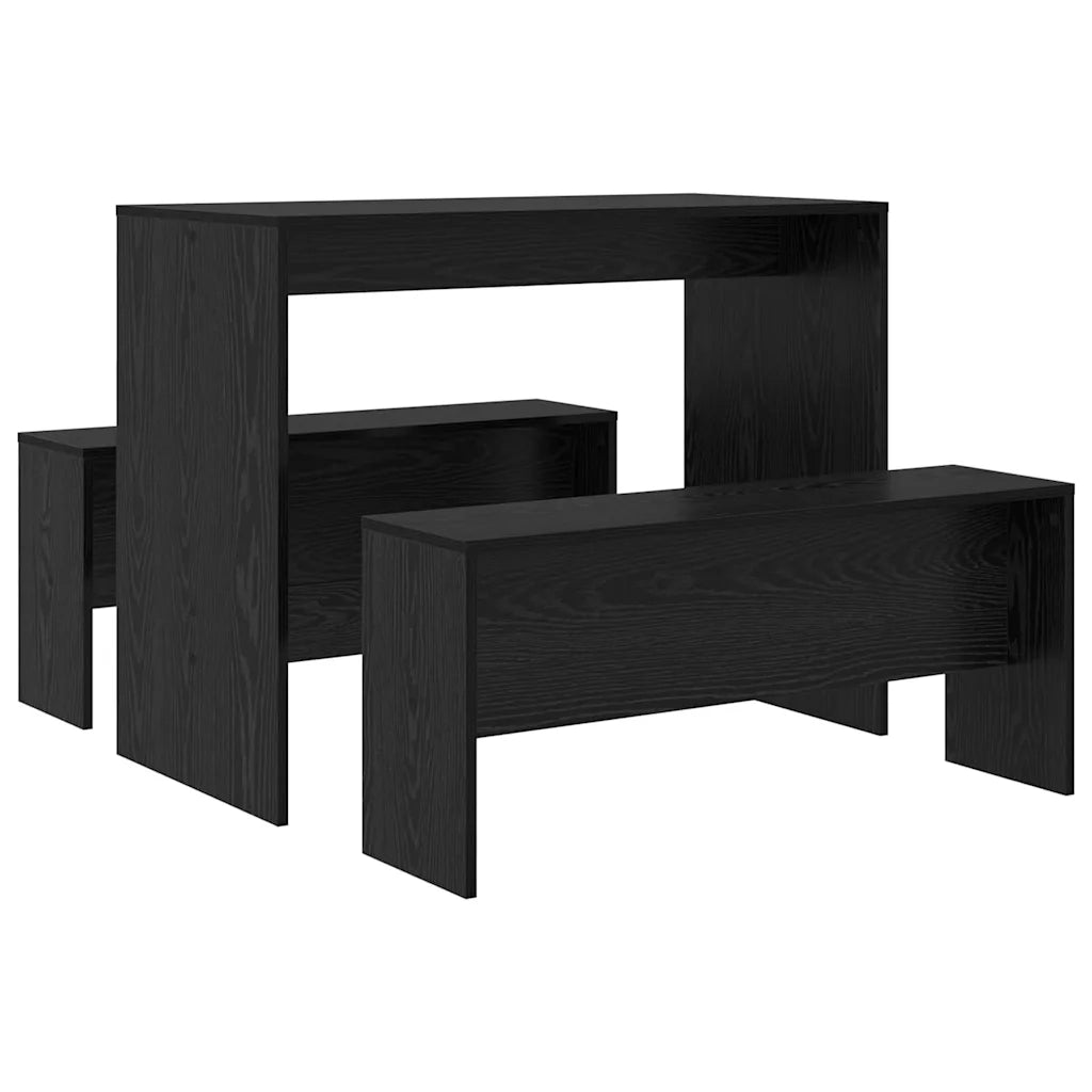 Set da pranzo 2 pcs Rovere nero Legno multistrato 875221