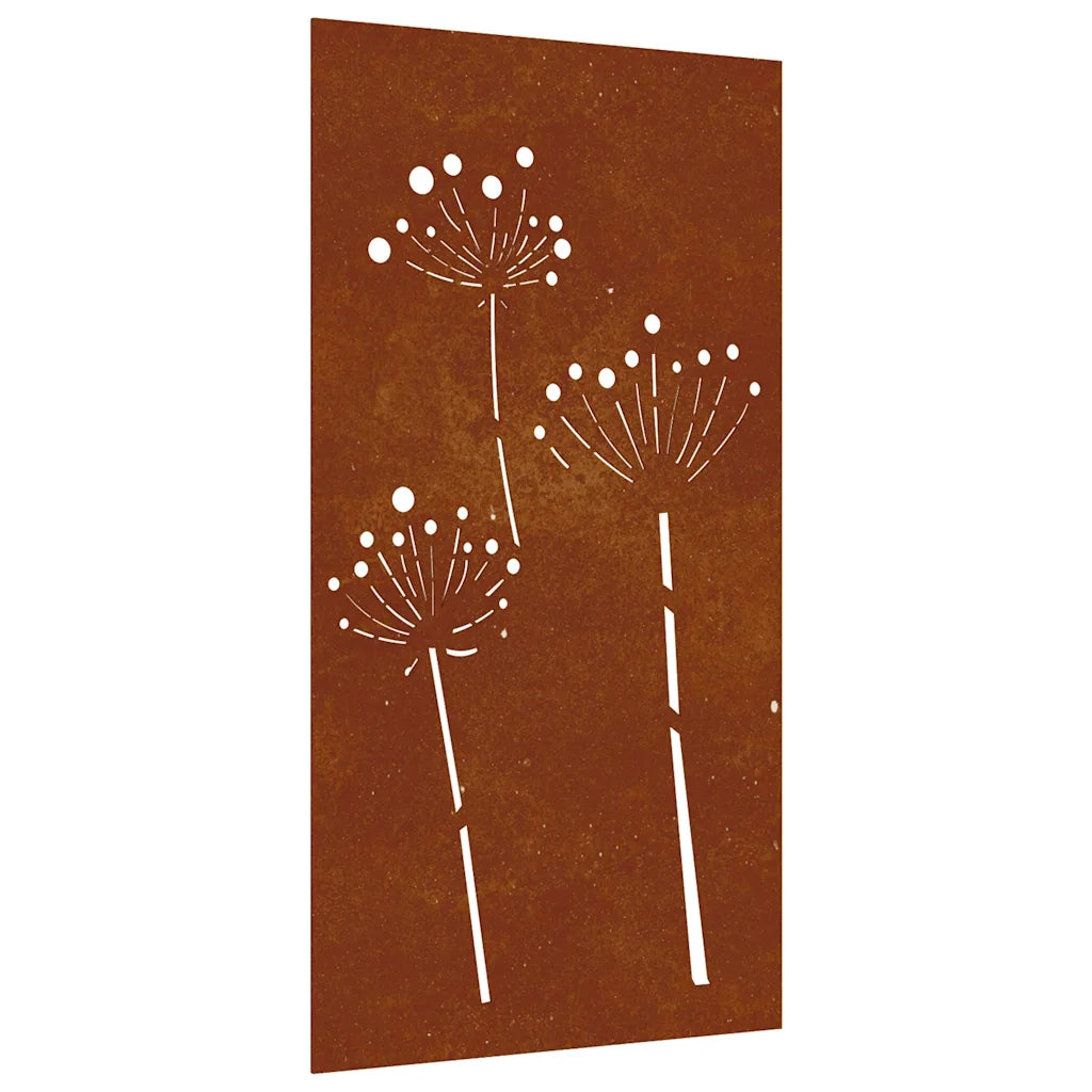 Decorazione Muro da Giardino 105x55 cm Fiore in Acciaio Corten CFW7358767