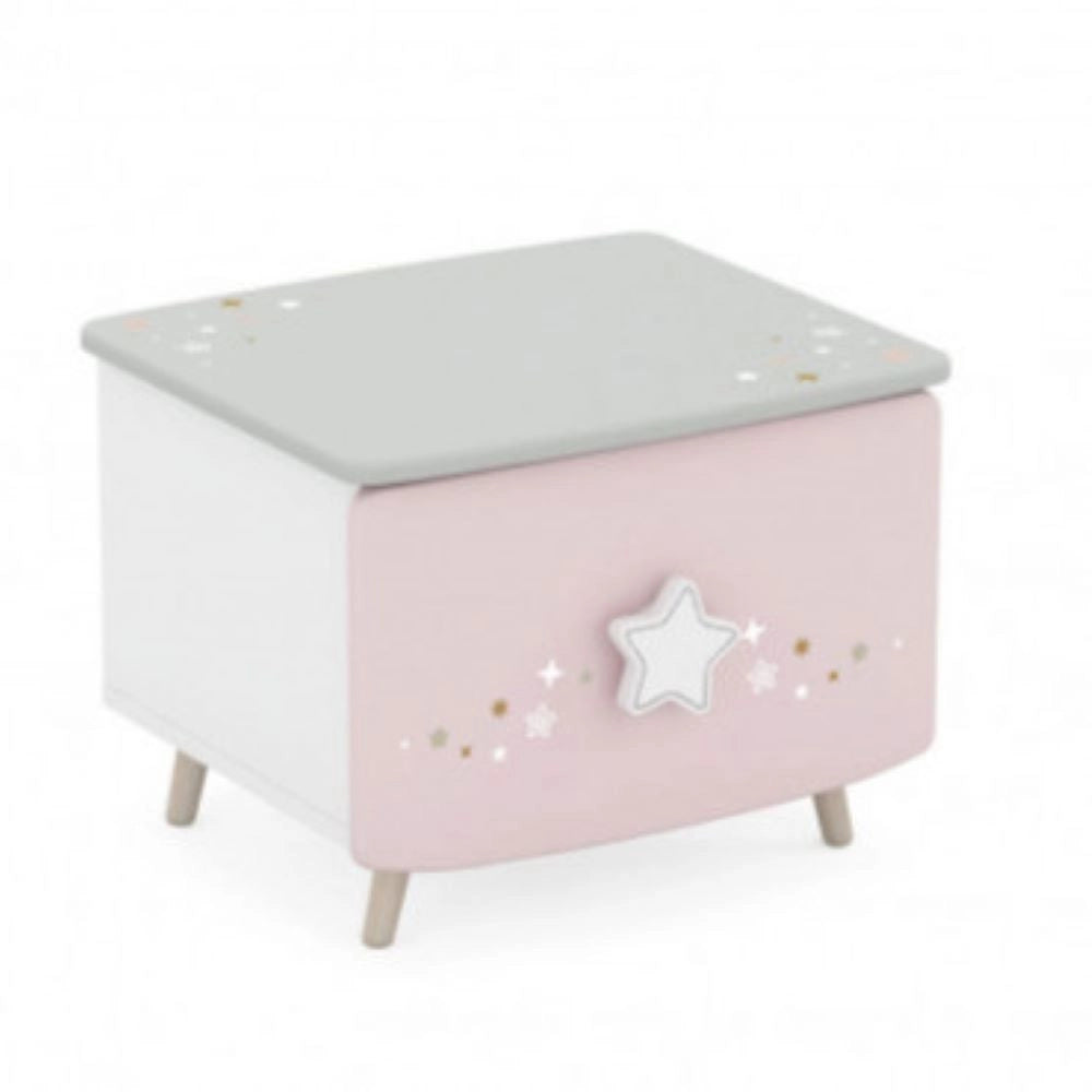 Comodino STELLA (rosa + grigio + bianco)
