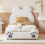 LETTO imbottito a forma di orso 90x200 cm bianco