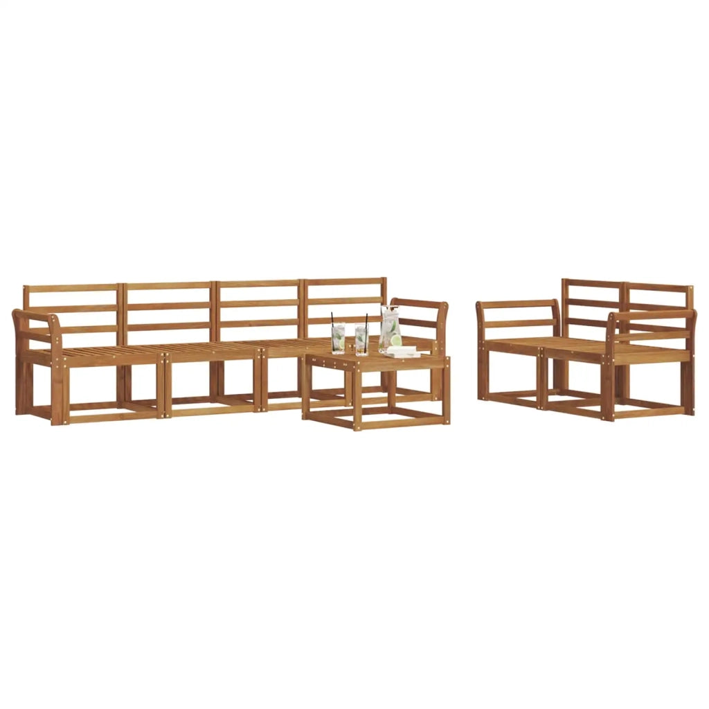 Set di divani da esterno 7 pcs Naturale