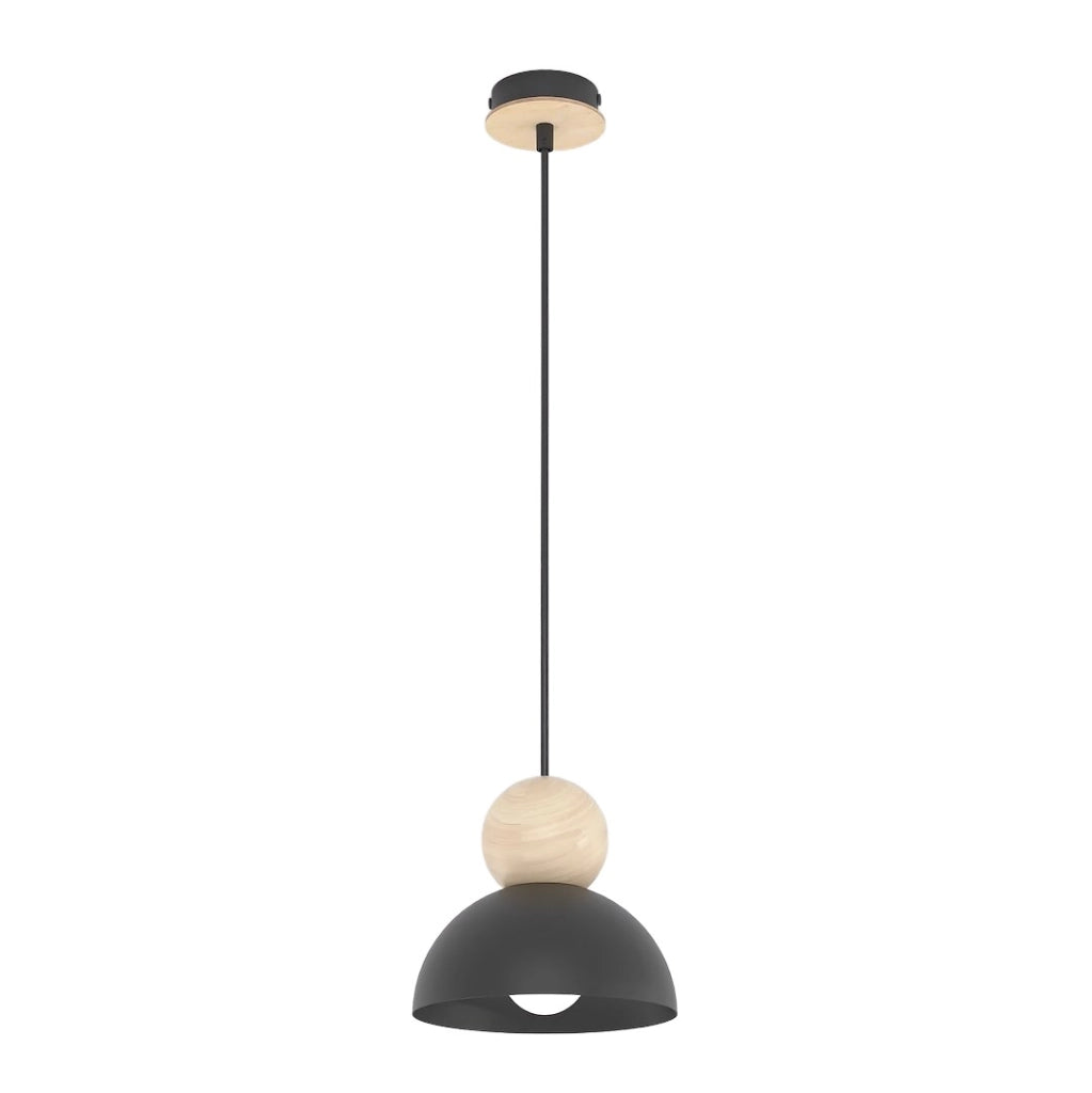 Lampada a sospensione KAKI japandi nera beige 1xE27 Emibig