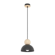 Lampada a sospensione KAKI japandi nera beige 1xE27 Emibig