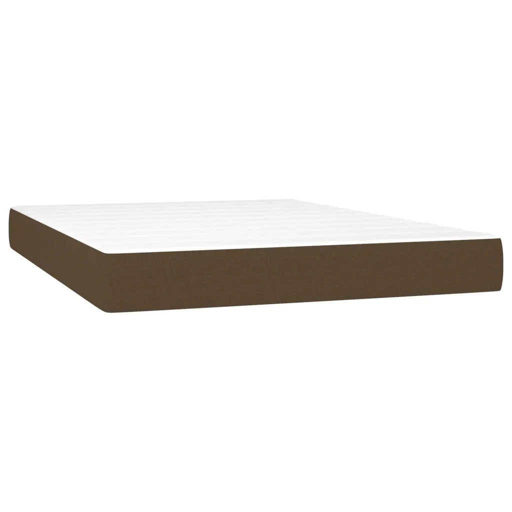 Giroletto a Molle con Materasso Marrone Scuro 140x190cm Tessuto 3127040