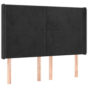 Testiera | Testata ad Orecchio Nera 147x16x118/128 cm in Velluto
