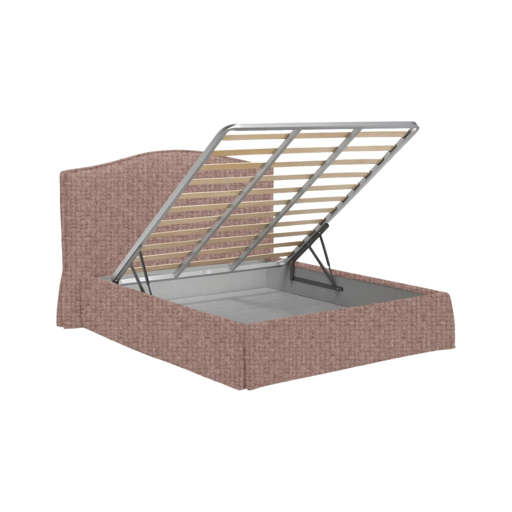 Morley, Letto Matrimoniale Sfoderabile Made in Italy, Rosa Antico