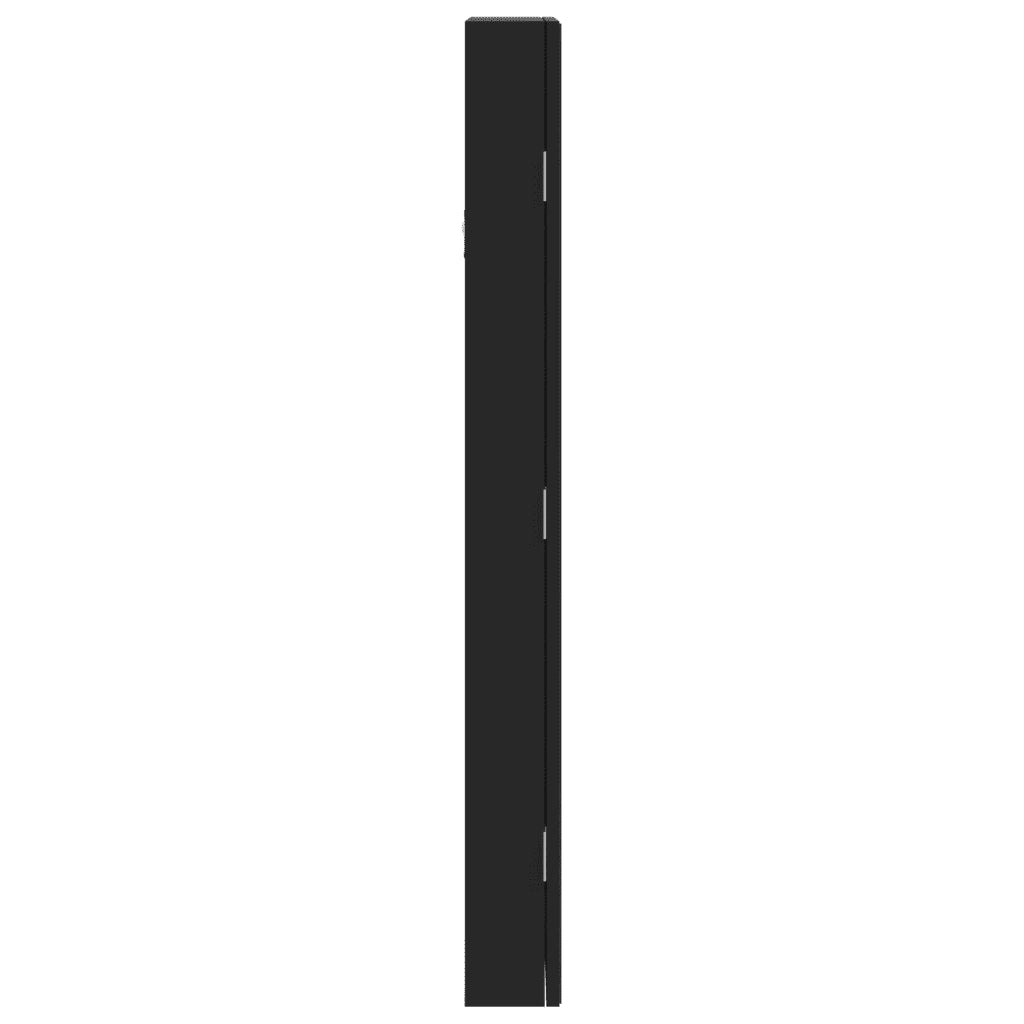 Armadio Portagioie a Specchio con Luci LED a Parete Nero CFW5378665