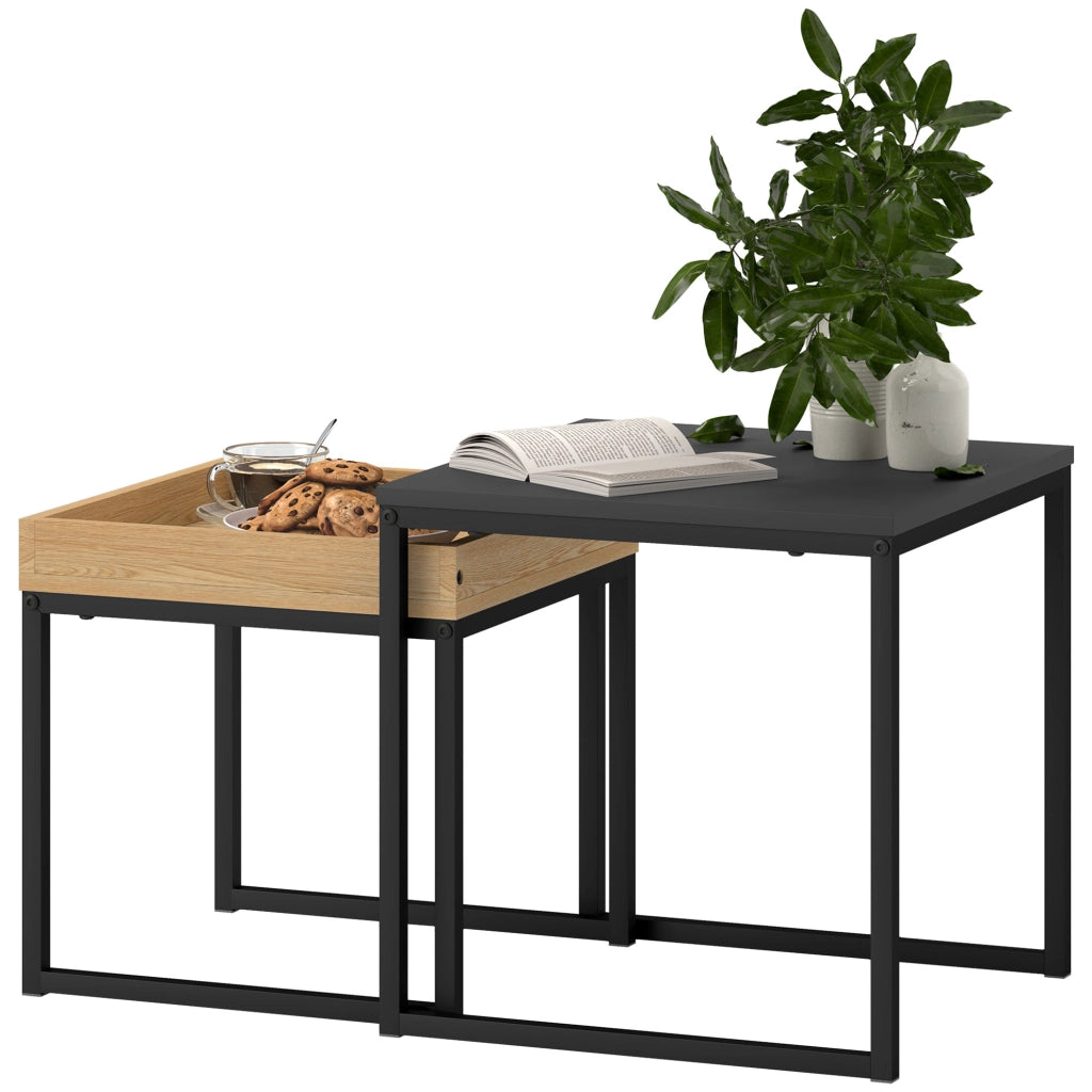 Tavolino da caff¨¨ ¨C Minimal ¨C nero e rovere