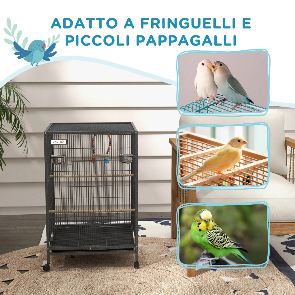 Gabbia per Uccelli ¨C Minimal ¨C Grigio 48x46x78 cm