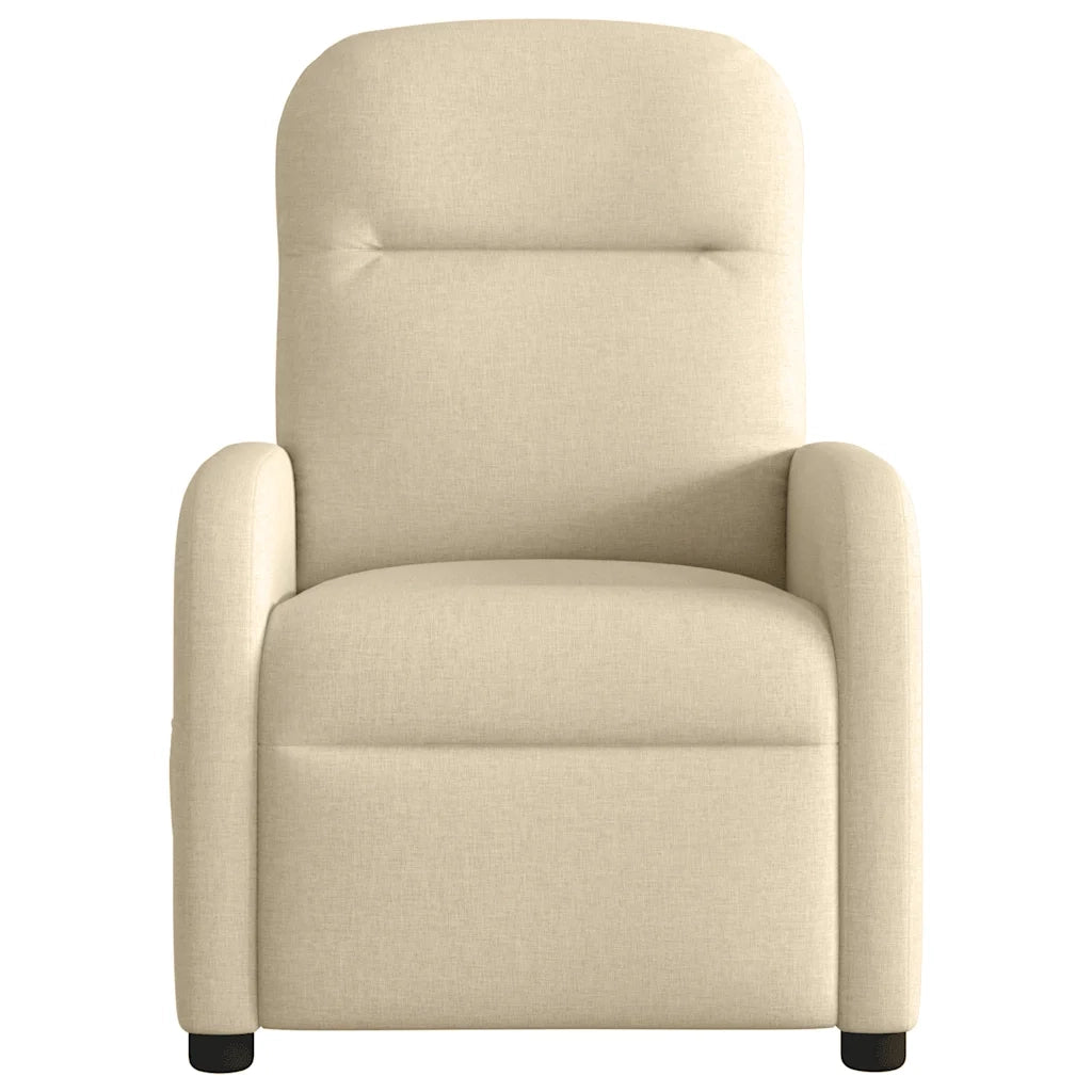 Poltrona | Sedia Relax Reclinabile in Tessuto Crema