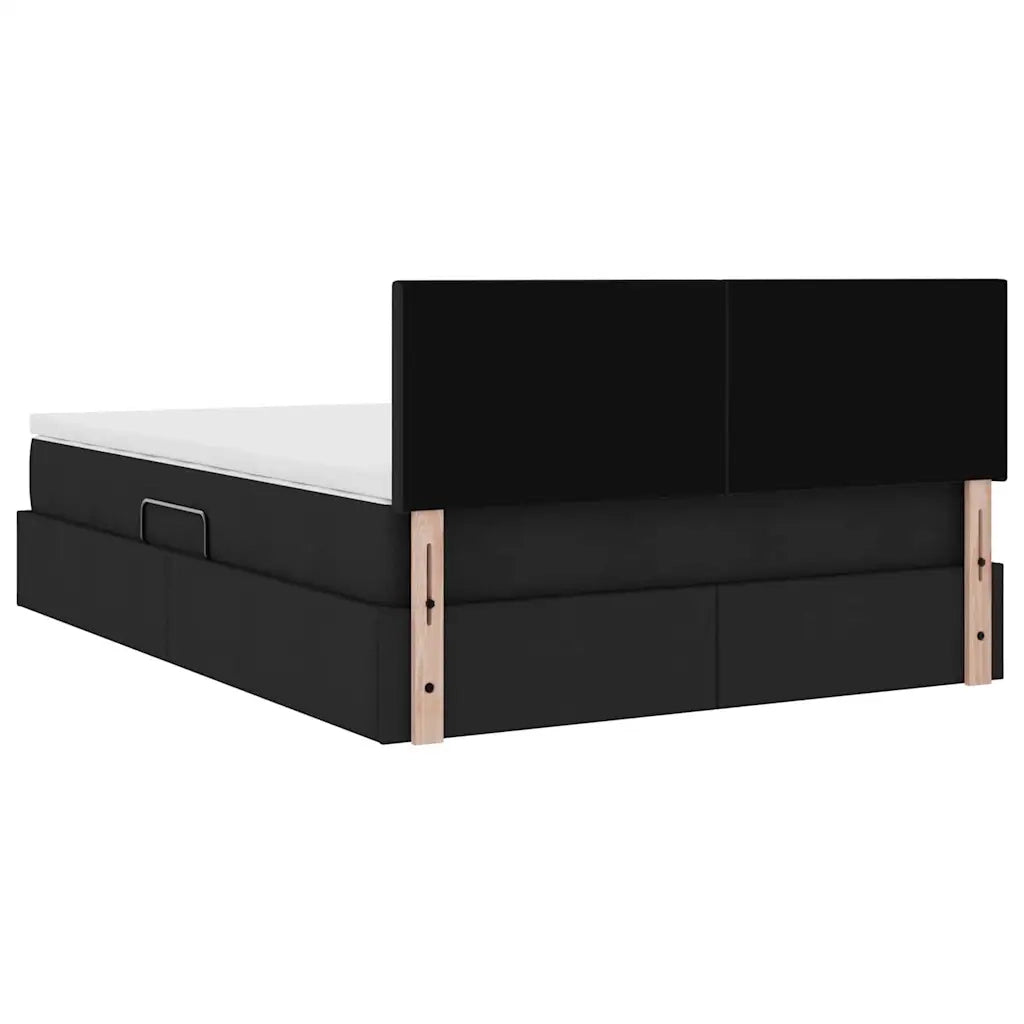 Letto con contenitore e materasso Nero 140 x 200 cm 3370451