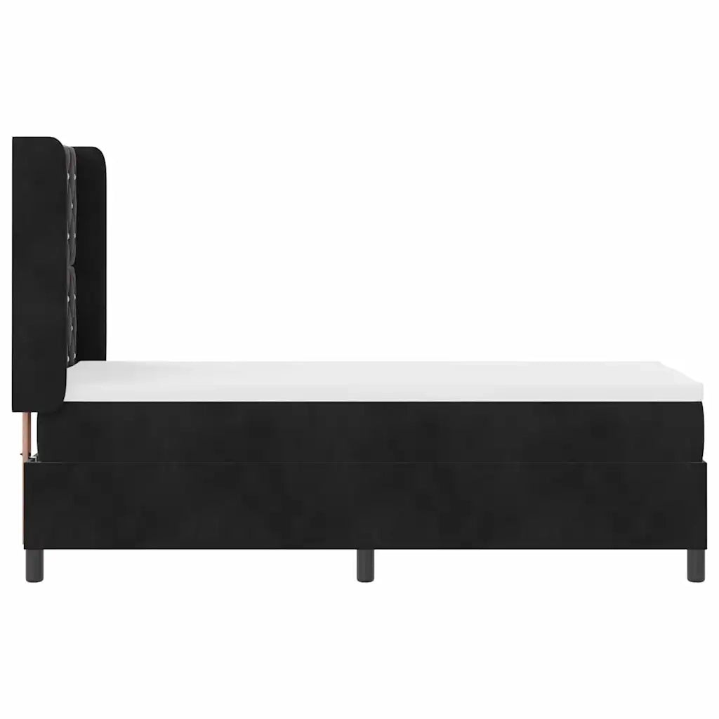 Letto a molle con materasso Nero 80 x 200 cm Velluto 3341926