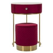 Comodino VKH756, Rosso, Legno, 52x52x70 cm