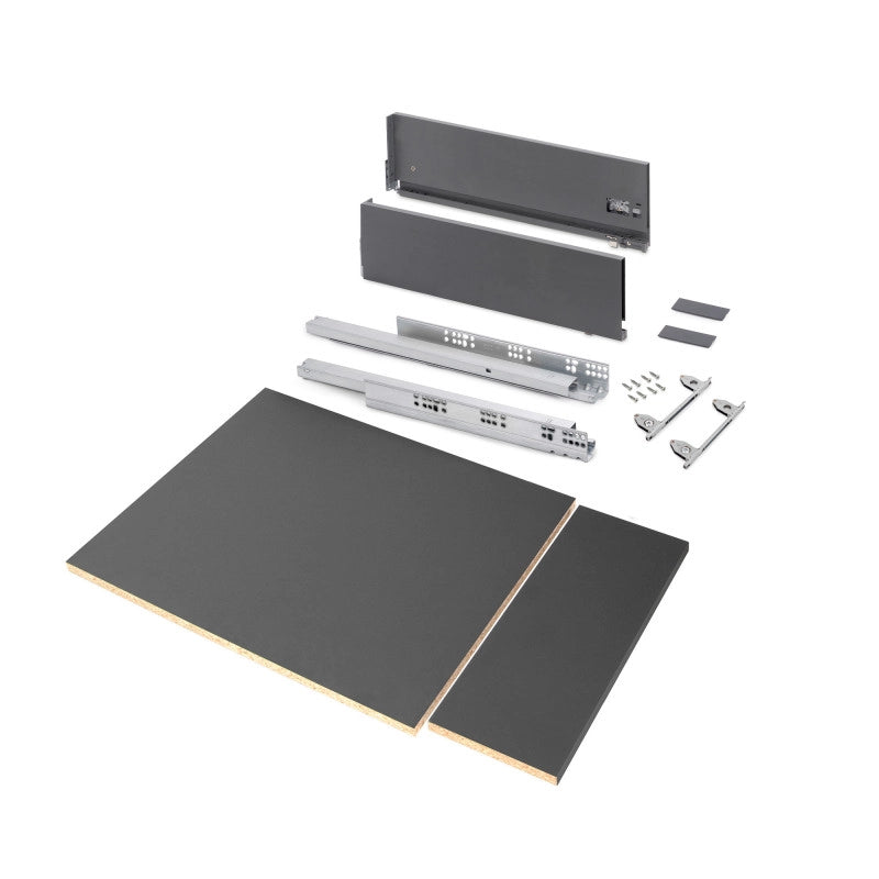 Kit di cassetti per cucina o bagno Vertex con regolazione 3D, altezza 178 mm, con pannelli inclusi, modulo 600 mm, Ver..
