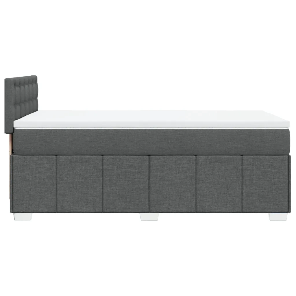 Giroletto a Molle con Materasso-Struttura Letto Grigio Scuro 80x200 cm Tessuto 201528