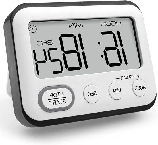 Alarme digitale multifunzionale con grande display LCD - nero