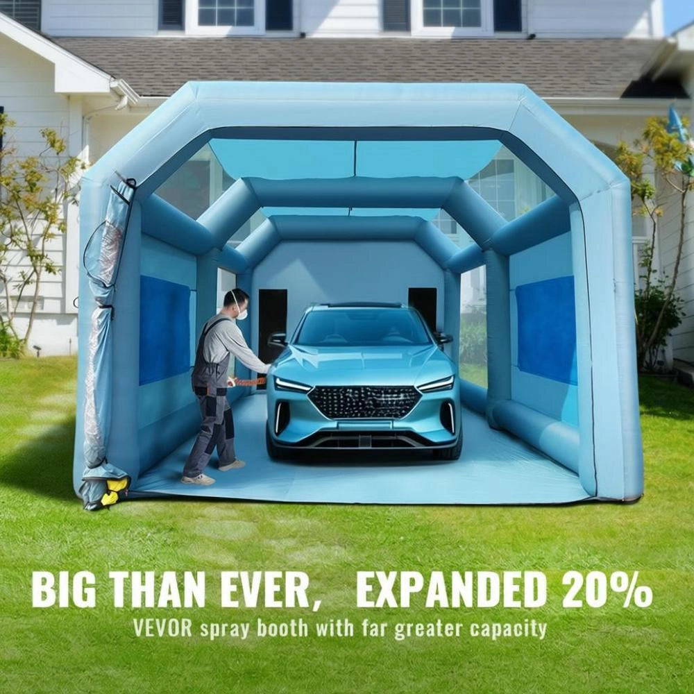 Tenda Verniciatura Spray Gonfiabile Auto Moto SUV 2 Ventilatori 960W 750W Filtro 3 Strati 8.5x4.8x3.3m