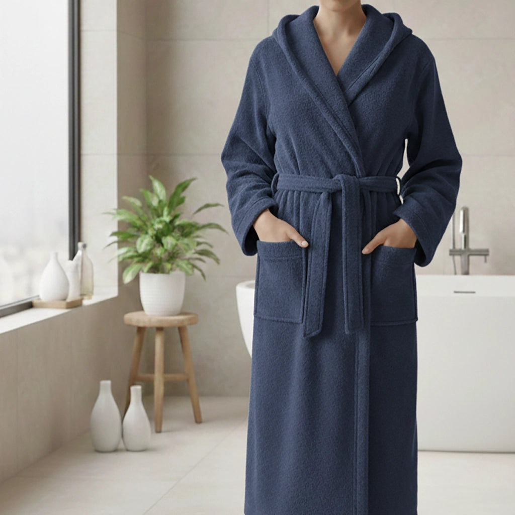 Satiza, Accappatoio 100% Cotone con Cappuccio, blu