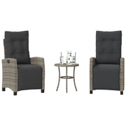 Set da Bistrò 3 pz con Cuscini Grigio in Polyrattan 365251