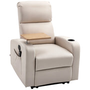 Poltrona relax e massaggio reclinabile con braccioli ¨C Minimal ¨C Tessuto microfibra beige