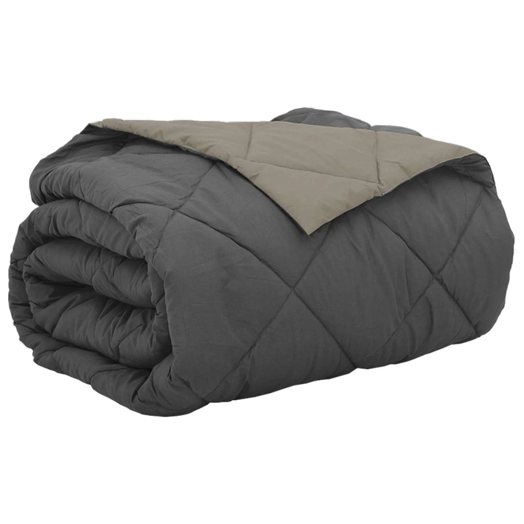 Duvet Estivo Grigio chiaro e Antracite 220 x 260 cm Microfibra 42025522