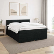 Letto box spring con materasso Nero 140 x 190 cm Tessuto 3452920