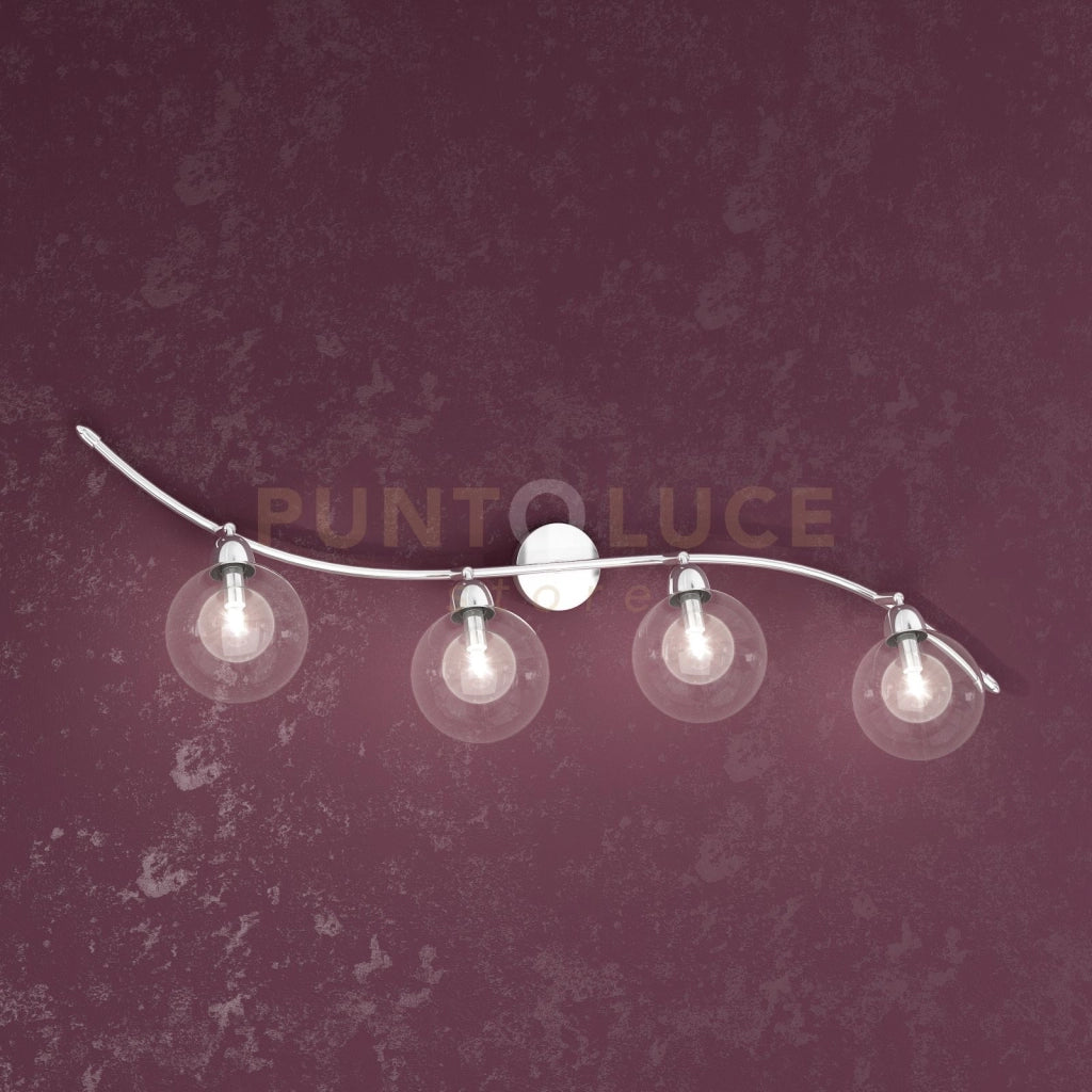 WILLOW FARETTO 4 LUCI VETRO TRASPARENTE 1098-F4-TR
