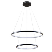 Lampada sospensione LED nera 2 anelli 35W 4000K Polux