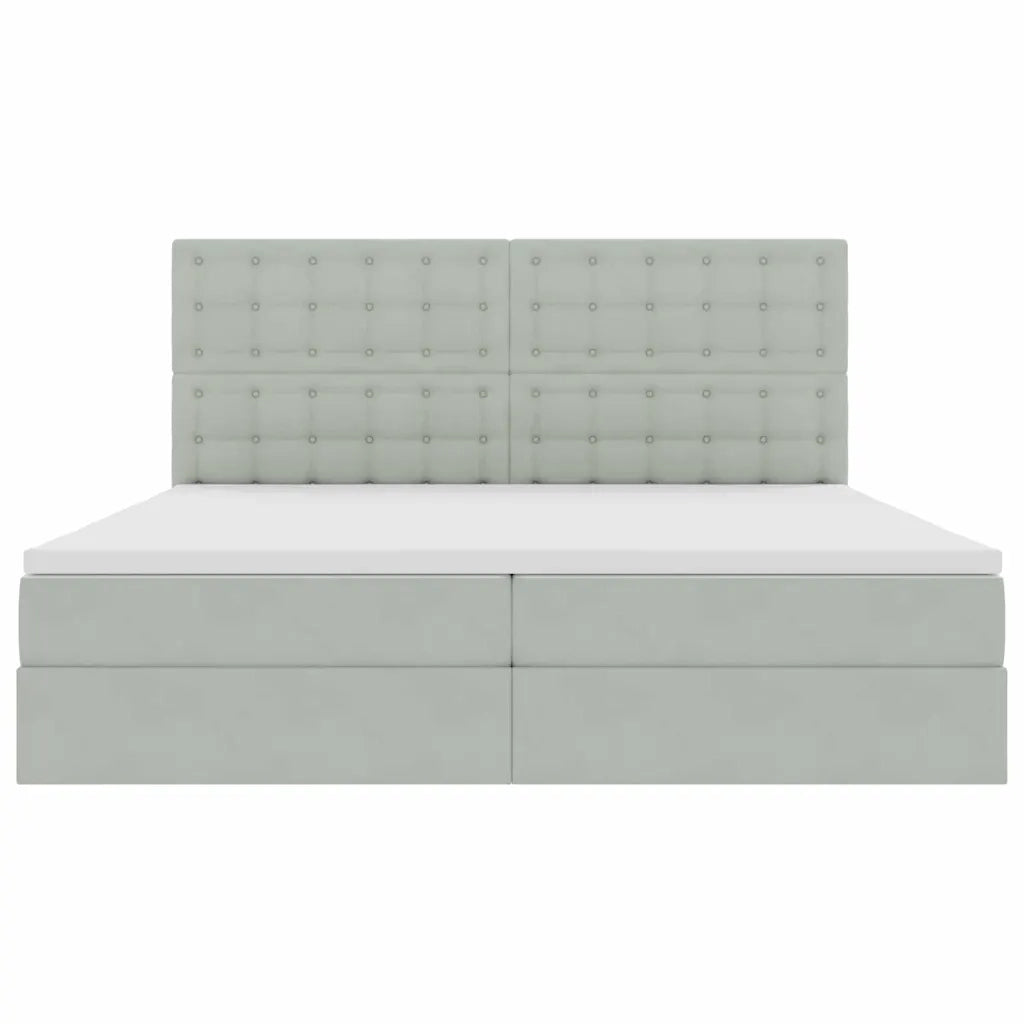 Letto con contenitore e materasso Grigio chiaro 200 x 200 cm 3372171