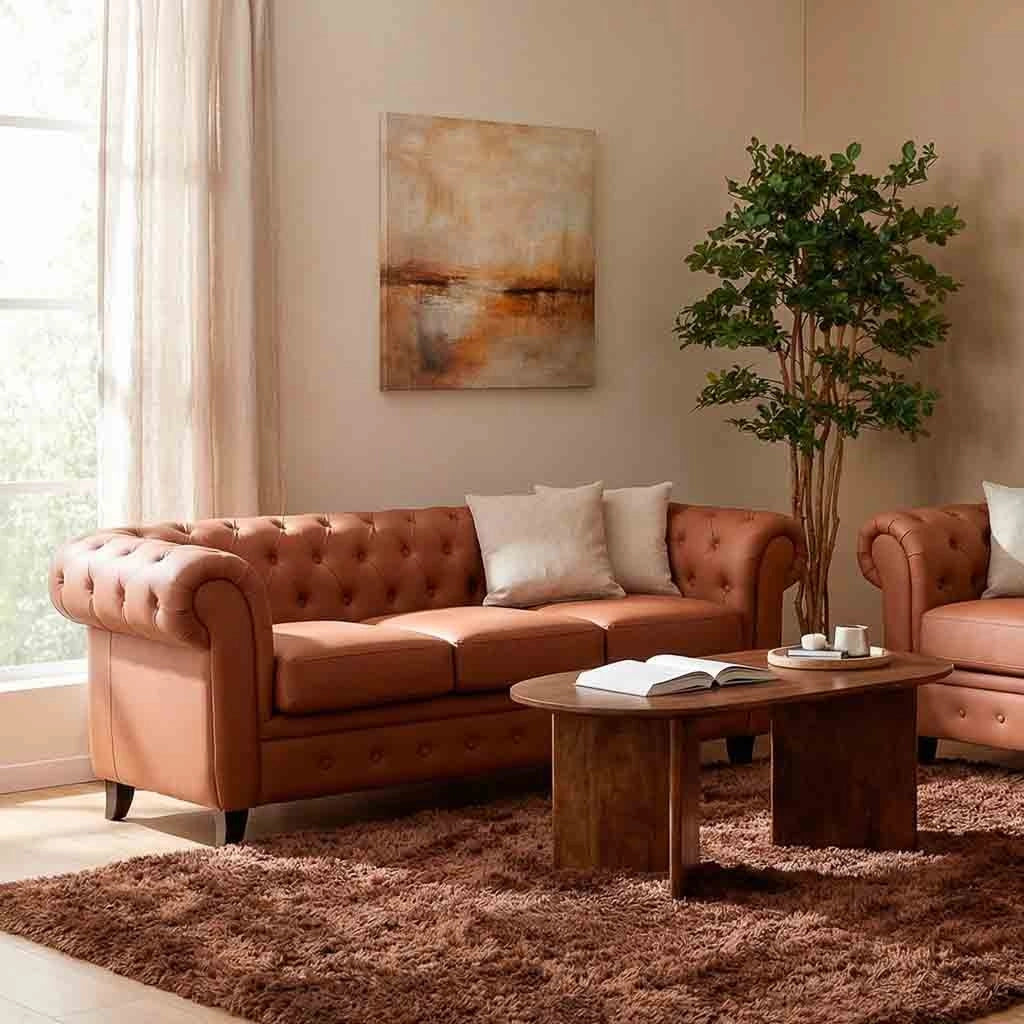 Divano in mousse color moka 199x82x76h cm