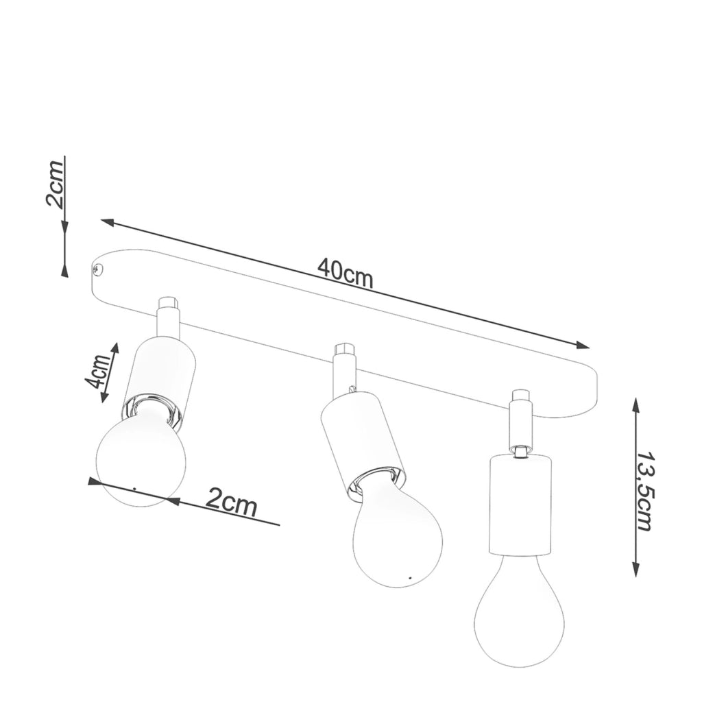 Lampada a soffitto FORNES 3 nero