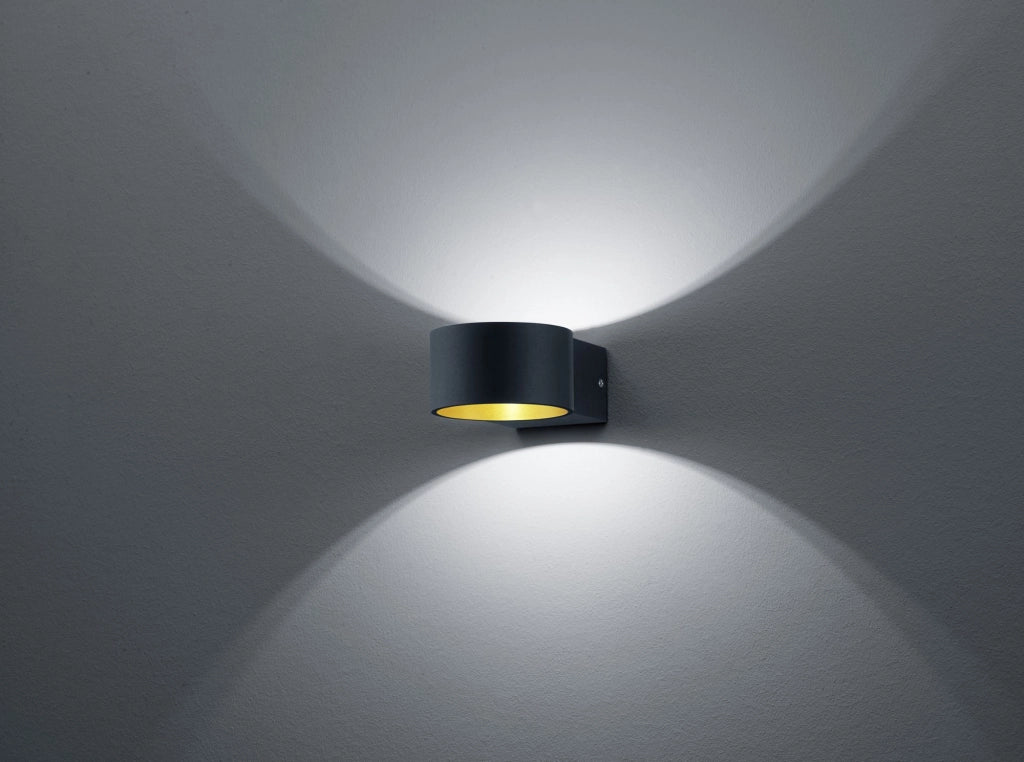 LACAPO APPLIQUE LED 4,3W 430lm, 3000K NERA INTERNO ORO D. 10CM P. 15CM