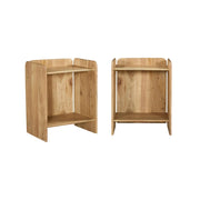 Set 2 comodini esotici in legno di acacia a 2 livelli, marrone