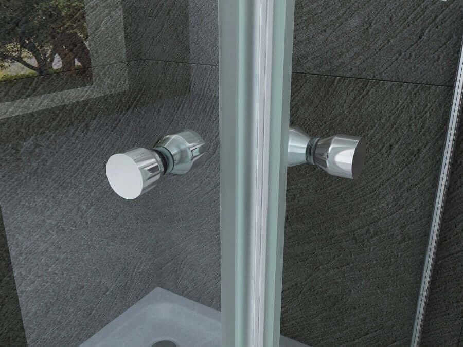 Box Doccia H195 Doppia Anta Battente Cristallo 8mm Trasparente - Taurus - 80x80