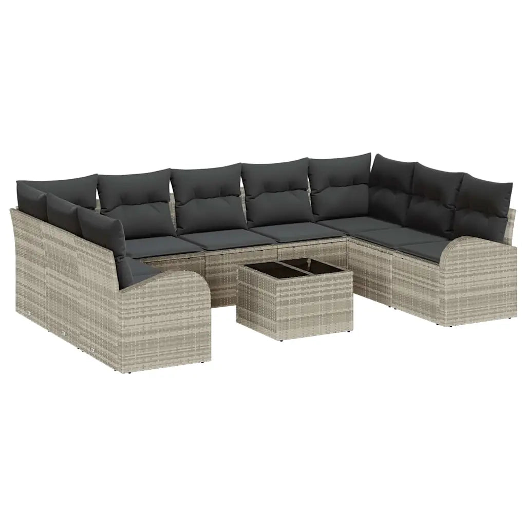 Set di divani 10 pcs Grigio chiaro Rattan in Polipropilene 3346212