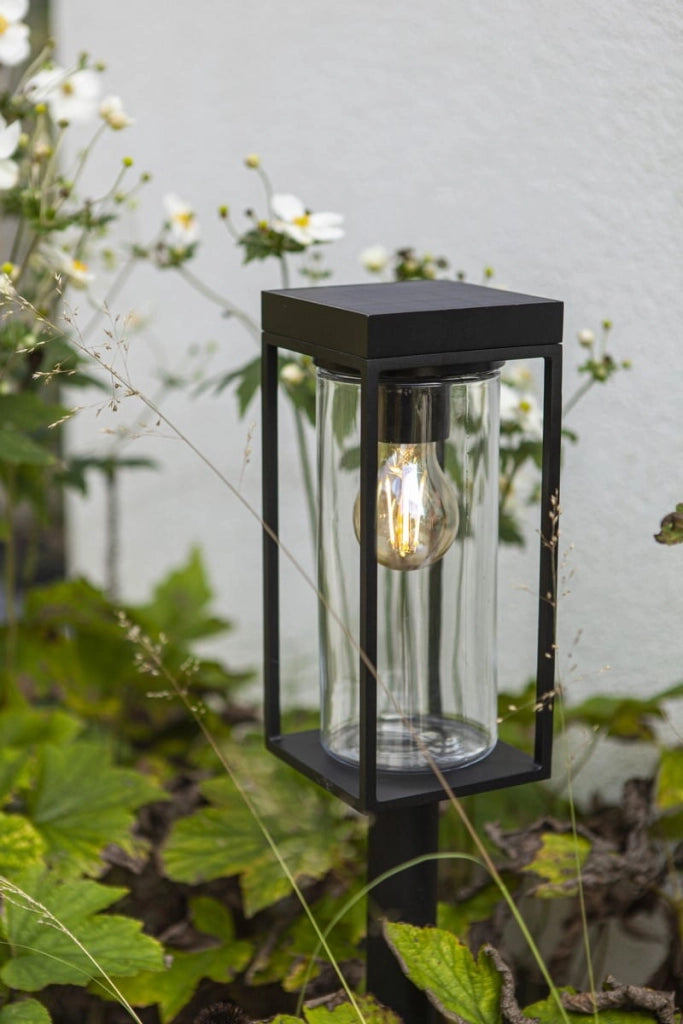 Paletto lampada da giardino solare Lutec FLAIR nero
