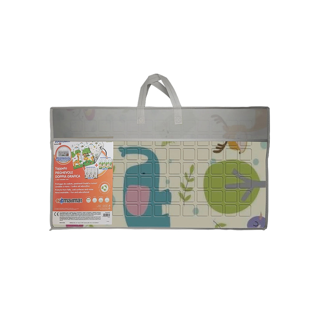 Tappeto Pieghevole per Bambini 180x150 cm Antiscivolo Double Face con Borsa Cloudy