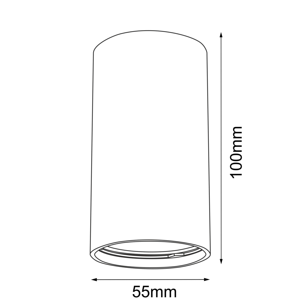 Spot soffitto cilindro bianco Ø5,5 GU10 10W POINT Brosline