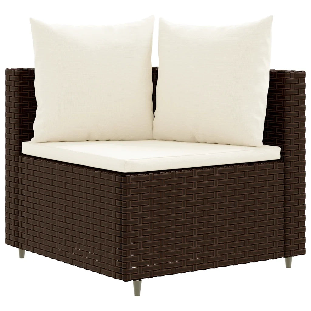 Set Divano da Giardino 5 pz con Cuscini Marrone in Polyrattan 3308441