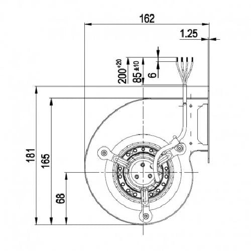 VENTILATORE CENTRIFUGO EBM D2E097-BI56-48