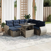 Set Divani da Giardino 8 pz con Cuscini Grigio in Polyrattan 3275161
