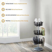 Supporto girevole per 3 scarpe nero - Organizzatore per scarpe