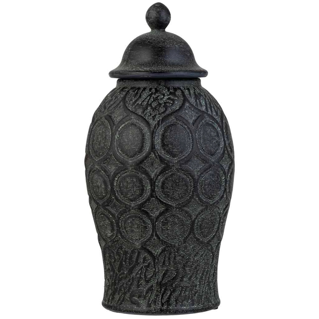 Vaso in ceramica nera, d16,5x33h cm